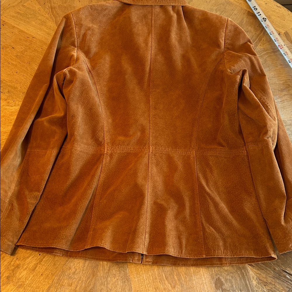 Women’s Vintage Bernardo Tan Suede leather Jacket. Size M - Picture 10 of 13